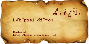 Láposi Áron névjegykártya